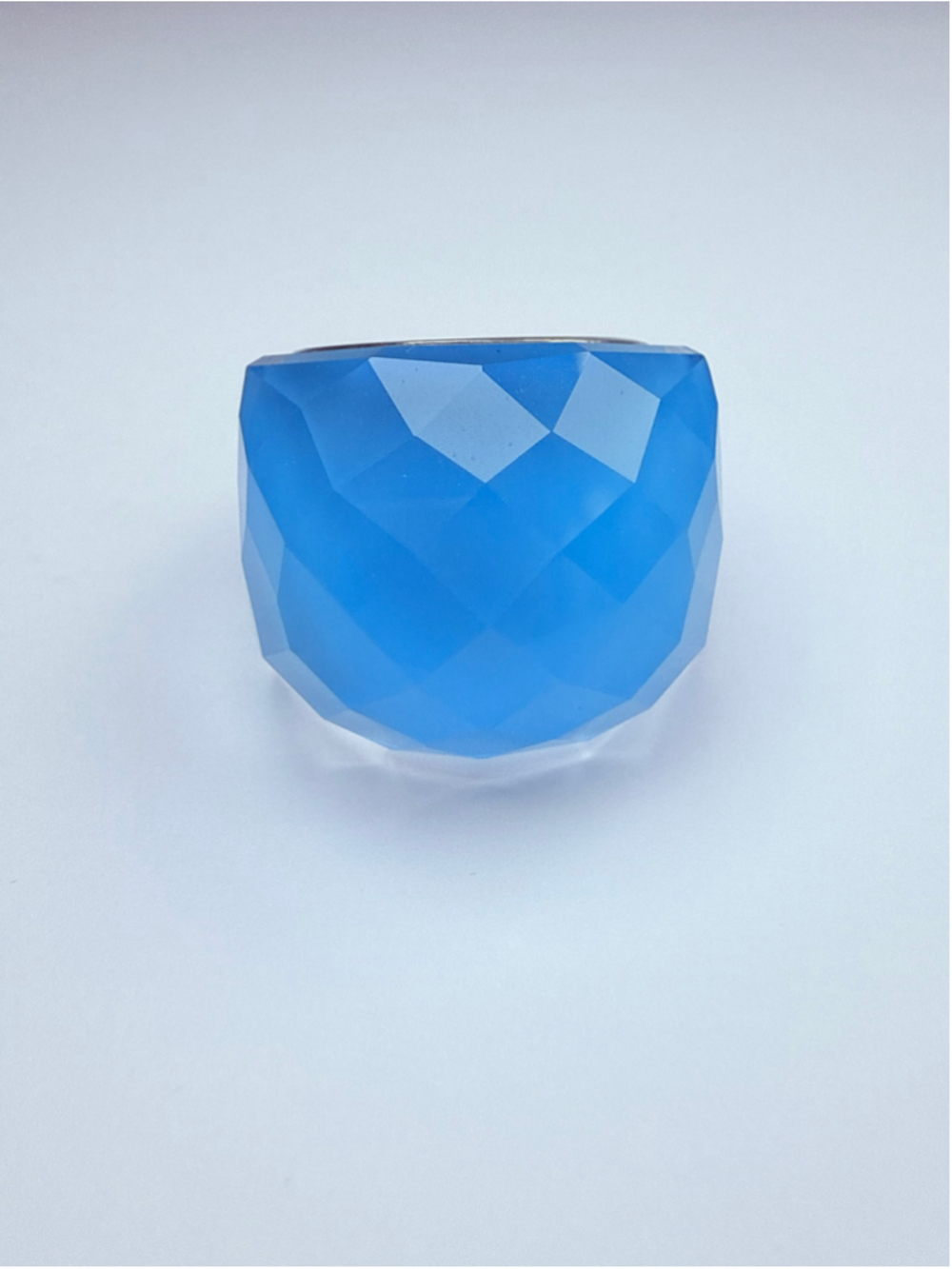 Swarovski Crystal Faceted Nirvana Light Aqua Blue No. 17 Size 52 Signed Ring